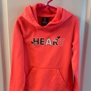Girls Under Armour Neon Pink Hoodie